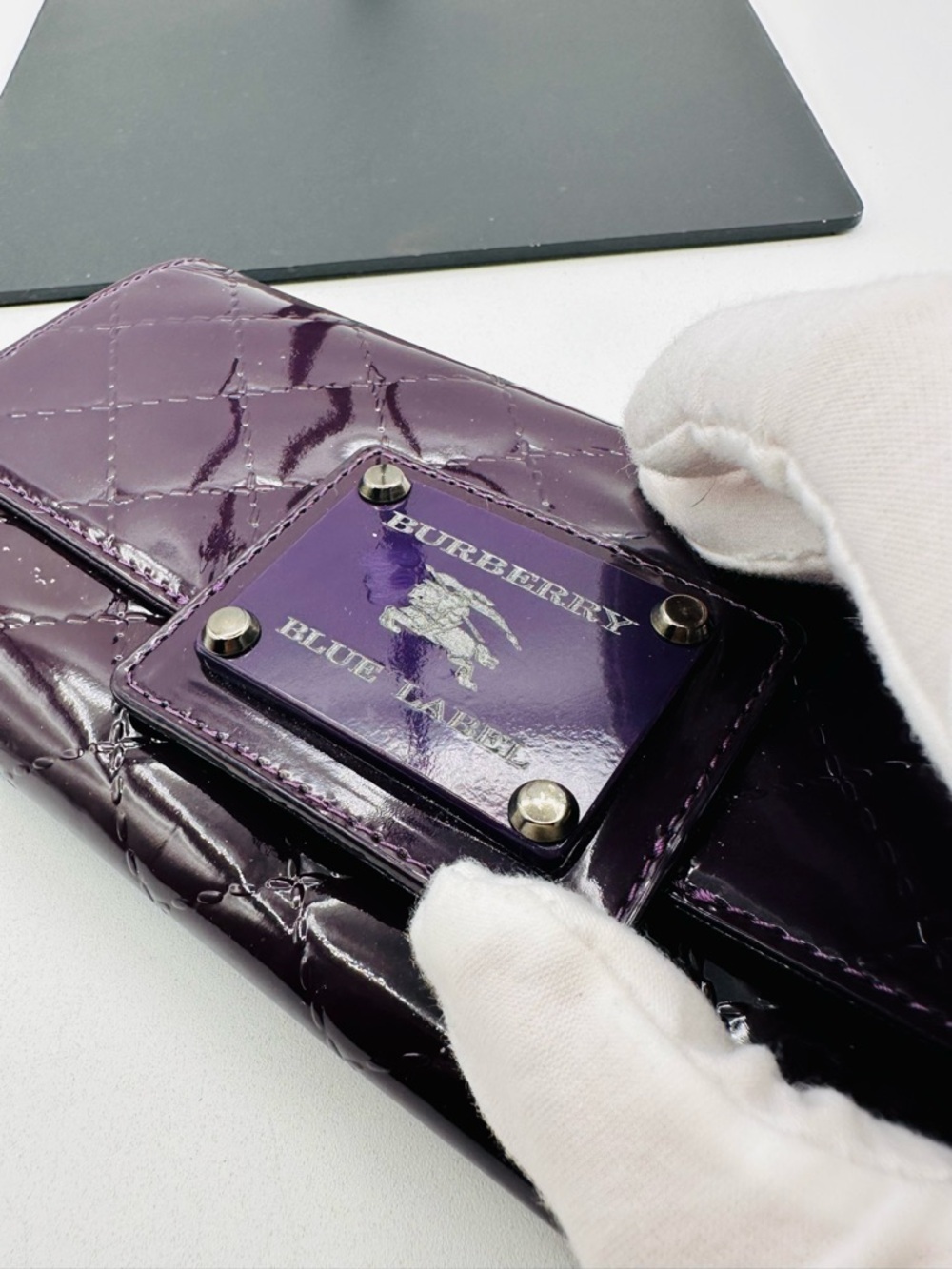 Burberry Quilted Patent Leather Wallet - Picture 9 of 12